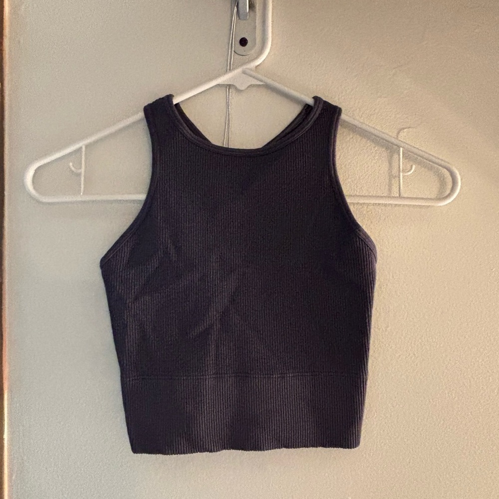 Hollister Black Ribbed Crop Top